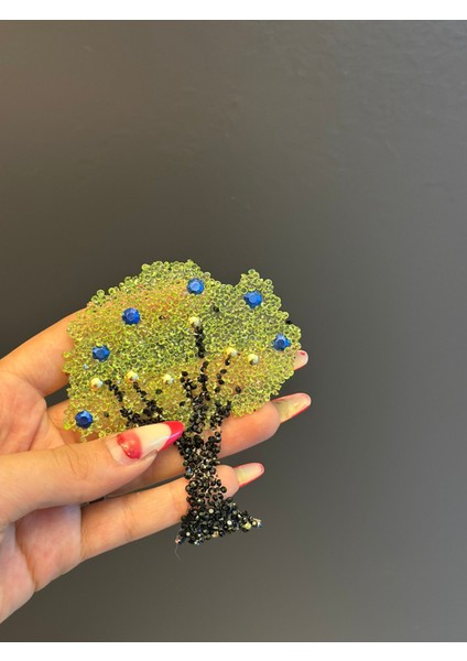 Ütü Ile Yapışan Taşlı Boncuklu Ağaç Arma Dikiş Aksesuarı 10X9 cm