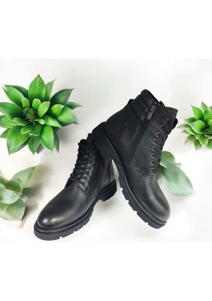 AR-2023 Erkek Hakiki Deri Suya Dayanıklı Kaymaz Fermuarlı Kışlık Bot fiyatları