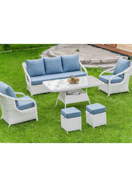 Belinda Bahçe Koltuk Takımı Beyaz / Mavi modelleri