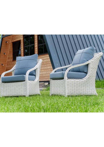 Belinda Bahçe Koltuk Takımı Beyaz / Mavi fırsatları