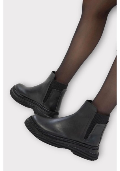 Yandan Lastikli Günlük Kadın Süet Bot Siyah - Siyah modelleri