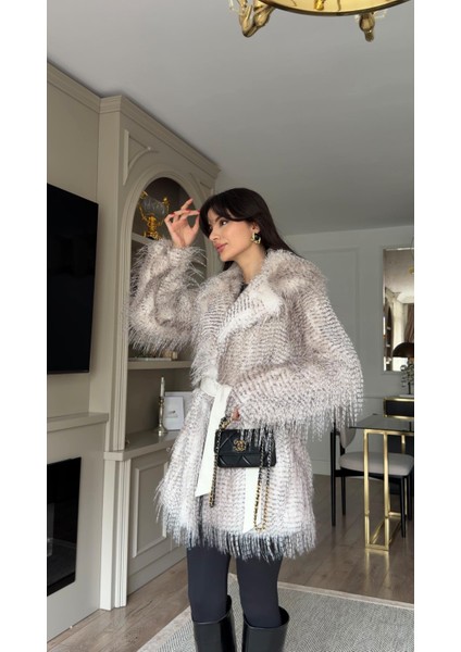 Gri Kırçıllı Tüylü Özel Seri Kürk fırsatları