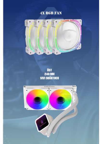 Hydra 5050 Ryzen 5 5600 Cpu 16GB Ram 512GB Nvme SSD RTX5050 4x Rgb Fan Sıvı Soğutuculu Gaming Pc modelleri