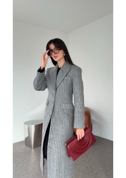 Belden Oturtmalı Gri Kaşe Kaban indirimleri