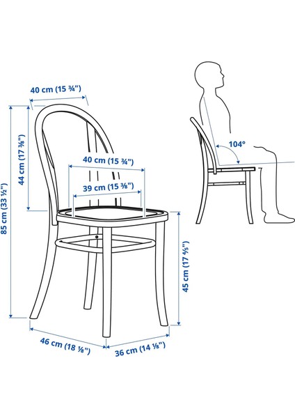 Skogsbo Ahşap Sandalye Koyu Kahve fiyatları