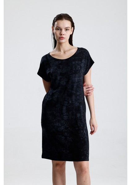 Likralı Viskon Mini Viskon Elbise | BLZ36387 Siyah Batik modelleri