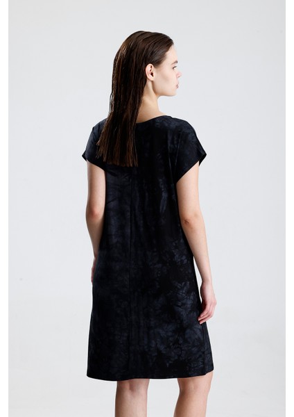 Likralı Viskon Mini Viskon Elbise | BLZ36387 Siyah Batik indirimleri