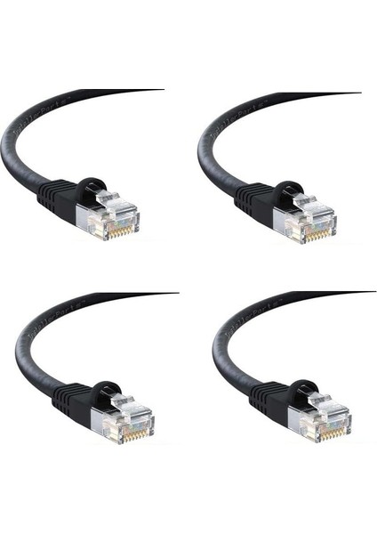 S-Link 1.5 Metre Cat6 Siyah 23AWG 0.57MM Cca Double Jack RJ45 Lan Kablosu Uçları Hazır Takılı Bilgisayar Modem Internet Ethernet Kablosu