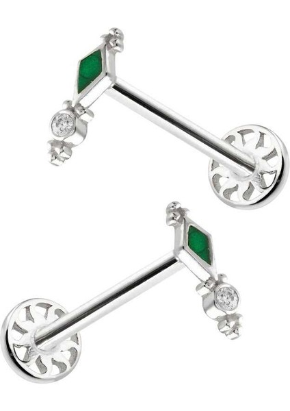 Yeşil Mine Detay Taşlı Tragus Piercing fırsatları