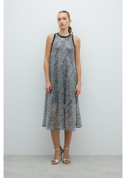 Halter Yaka Midi Boy Elbise Standart Renk K2611511_089