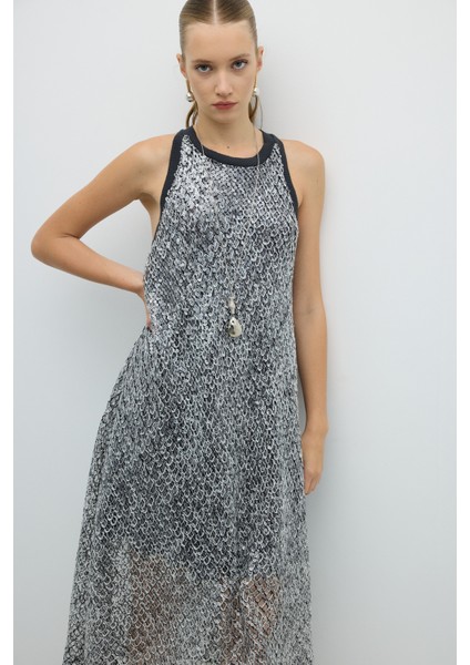 Halter Yaka Midi Boy Elbise Standart Renk K2611511_089 indirimleri