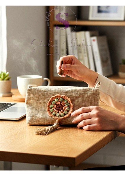 lamineli Jüt Kumaş,makyaj Çantası