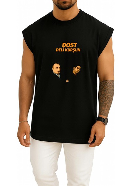 Oversize Kurtlar Vadisi Iki Dost Iki Deli Kurşun Gibiyiz Göğüs Tasarımlı Atlet
