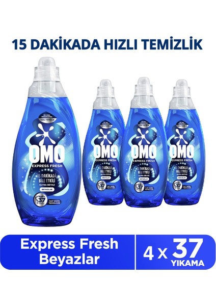 Express Fresh Ultra Beyaz Sıvı Çamaşır Deterjanı 1480 ml x 4 Adet