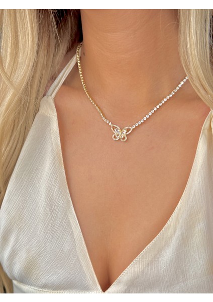 Çelik Dönmeyen Su Yolu Kolye Zirkon Taşlı Kolye modelleri