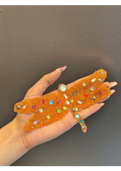 Ütü Ile Yapışan Taşlı Turuncu Yusufcuk Arma 18X10 cm fiyatları