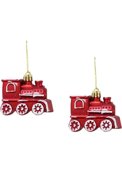 Yılbaşı Ağaç Süsü Tren Figürlü Kırmızı 5 cm 2'li Set modelleri