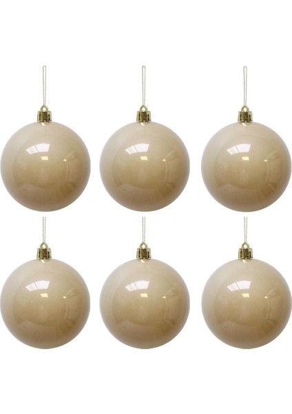 Yılbaşı Topu Çam Ağacı Süsü Şampanya 8 cm 6'lı fiyatları