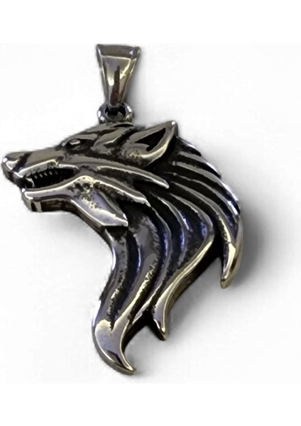 Yalnız Kurt Çelik Kolye Ucu