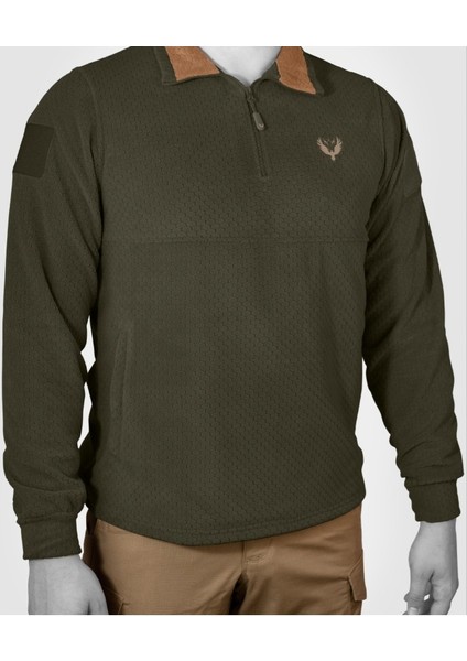 Balıkçı Yaka Petek Polar Yalım Haki ,kışlık, Terletmez, Operasyon Poları