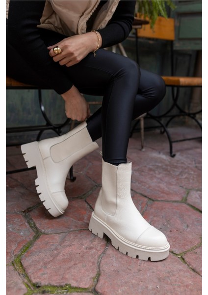 Daniel Kadin Bej Gercek Deri Bot