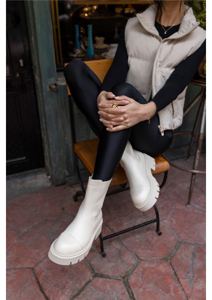 Daniel Kadin Bej Gercek Deri Bot indirimleri