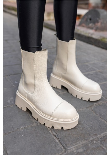 Daniel Kadin Bej Gercek Deri Bot