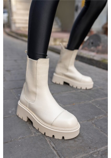 Daniel Kadin Bej Gercek Deri Bot