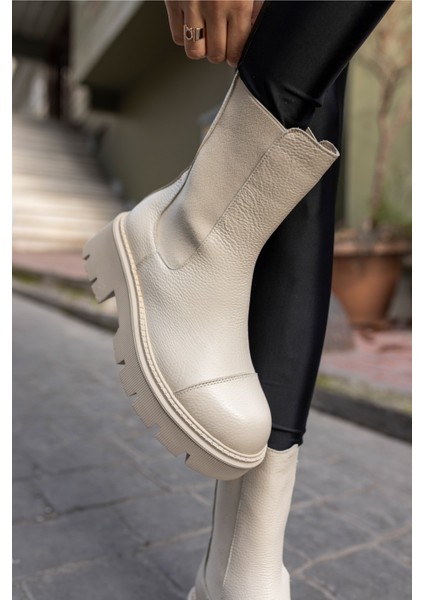 Daniel Kadin Bej Gercek Deri Bot