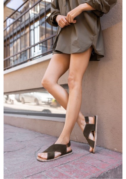 Palvin Kadın Siyah Suetn Sandalet modelleri