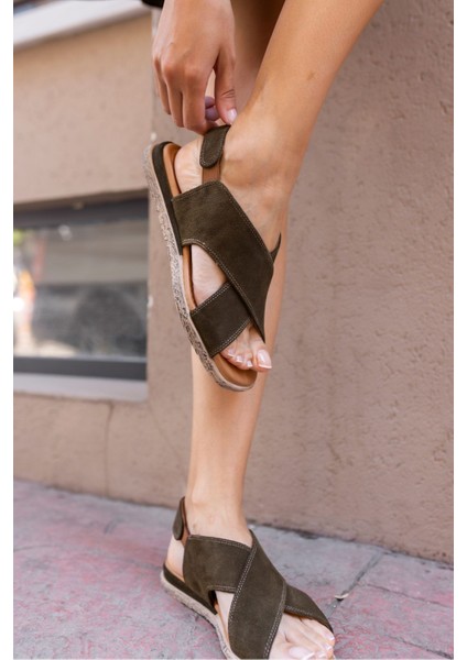 Palvin Kadın Siyah Suetn Sandalet fırsatları