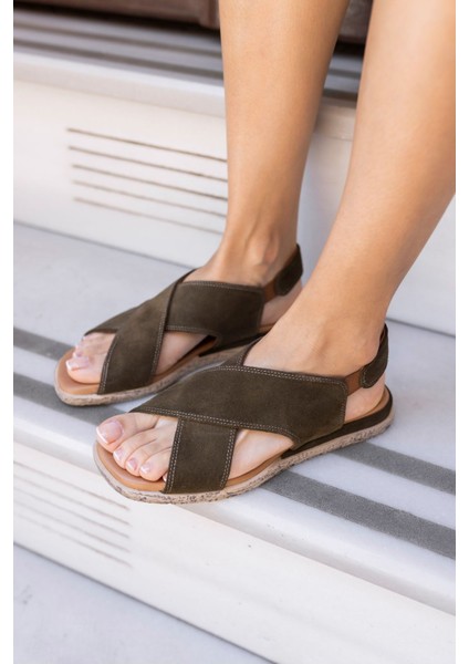 Palvin Kadın Siyah Suetn Sandalet