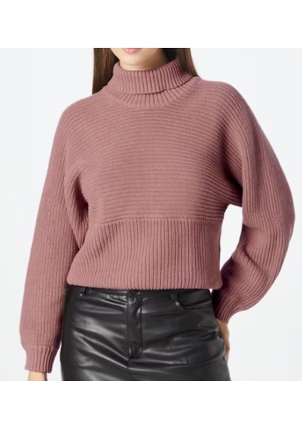 Kadın Rahat Kalıp Boğazlı Triko Kazak