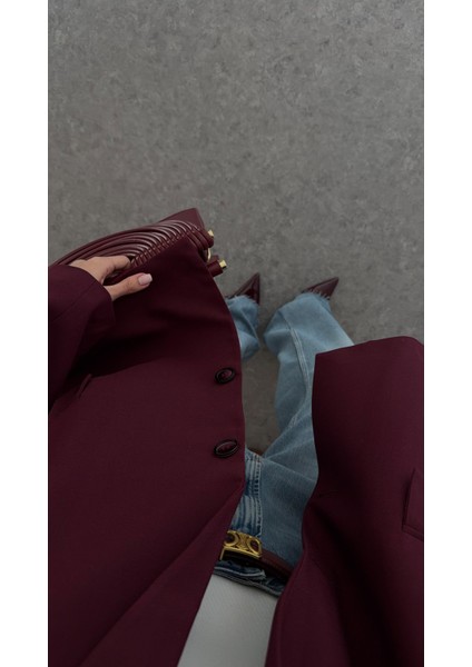 Oversize Bordo Blazer fırsatları