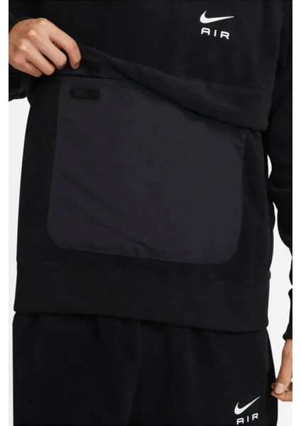 Air Winterized Terma Fit Pullover Loose Fit Mens Hoodie Erkek Bol Kesim Kapüşonlu Polar Sweatshirt Siyah indirimleri