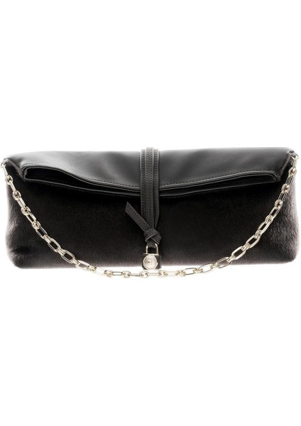 Tay Tüyü Kilit Aksesuarlı Portföy El Çanta