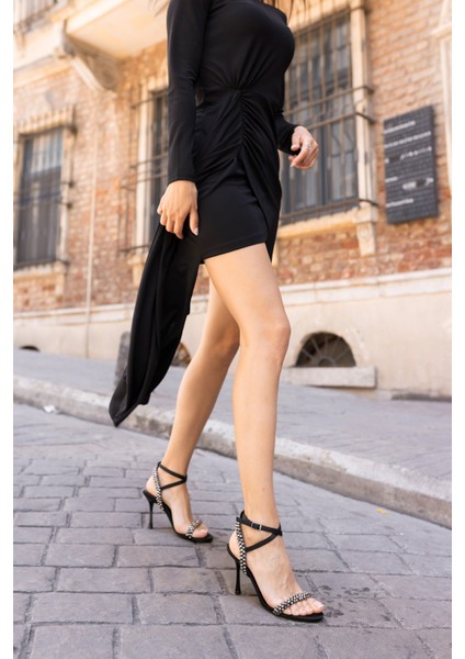 Nabba Kadın Gumus Taşli Abiye Sandalet