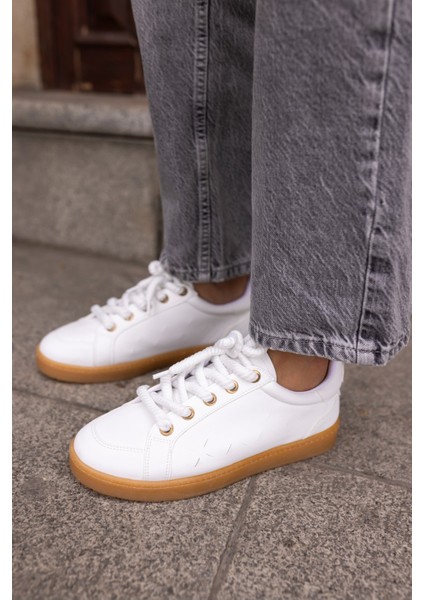 Fuedi Kadin Gümüş Örgu Ip Tarzi Sneaker