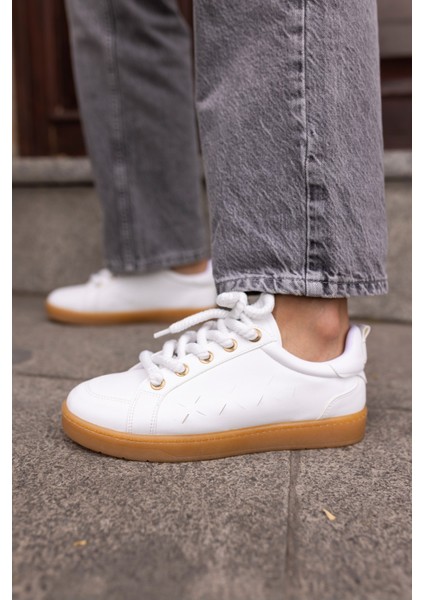 Fuedi Kadin Gümüş Örgu Ip Tarzi Sneaker