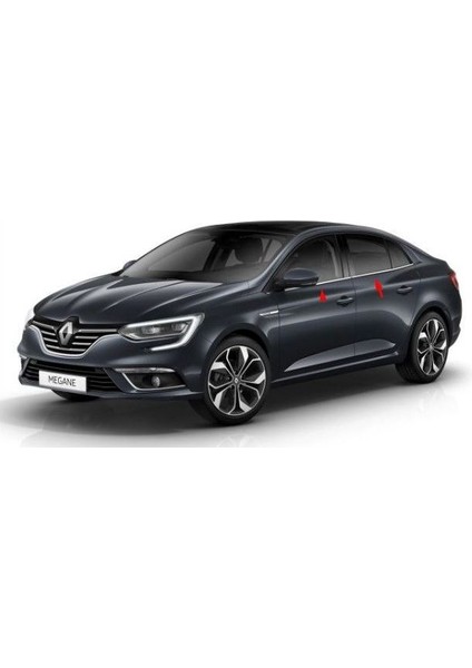 Renault Megane 4 Sedan 2016 ve Sonrası Krom Cam Çıtası 6 Parça modelleri