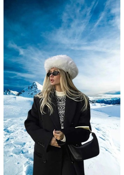 Moğol Tüylü Kalpak Kışlık Havalı Kadın Şapka