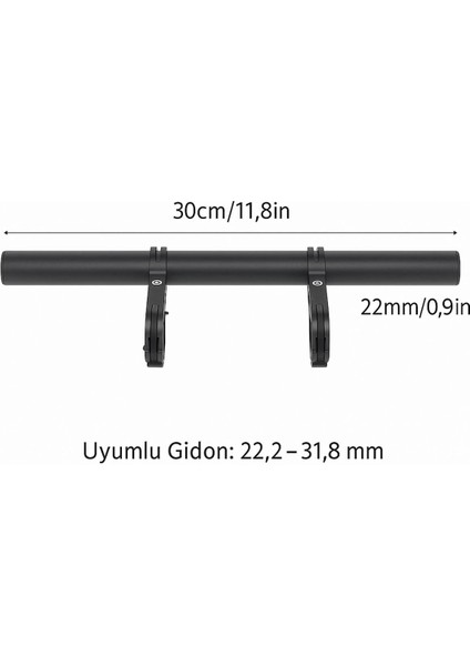 Bisiklet Gidon Uzatma Barı – Çoklu Montaj Alanı, Dayanıklı ve Şık Aksesuar Tutucu 30 cm modelleri