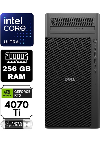 pro Max Tower T2 Intel Ultra 7 265K 256GB 8tb SSD Rtx 4070TI 16GB Windows 11 Home Masaüstü Iş Istasyonu DSWSPMX1-A39