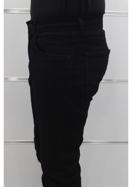 Fistan Store Erkek Siyah Yüksek Bel Rahat Kesim Boru Paça Jean Pantolon modelleri