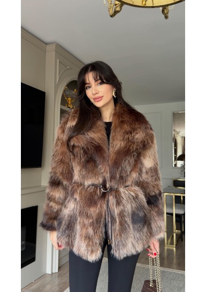 Kestane Kemerli Tüylü Özel Seri Kürk