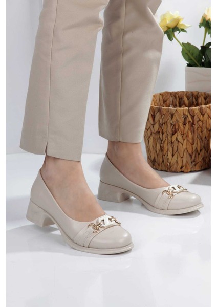 Taş Detaylı Toka Kadın Topuklu Babet modelleri