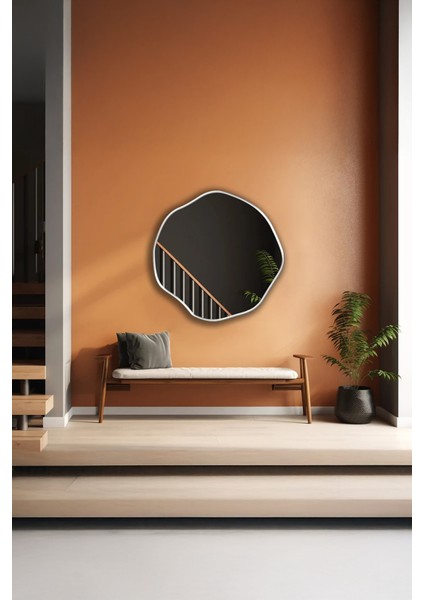 Premium Asimetrik Yuvarlak Dekoratif Ayna Dresuar Aynası – Zarif Duvar Aynası modelleri