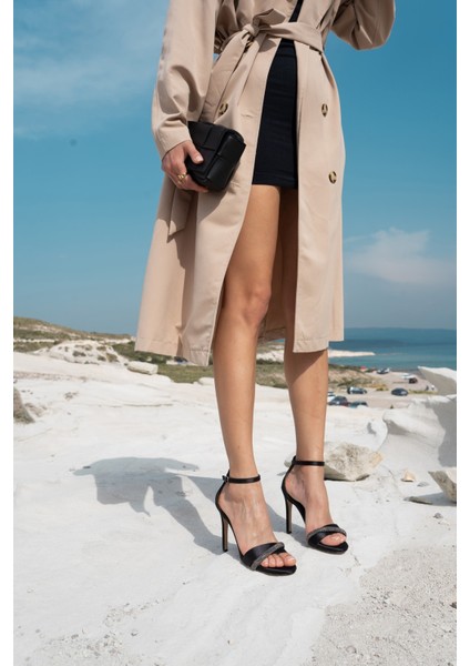 Lorin Kadin Siyah Saten Topuklu Abiye Ayakkabi fiyatları