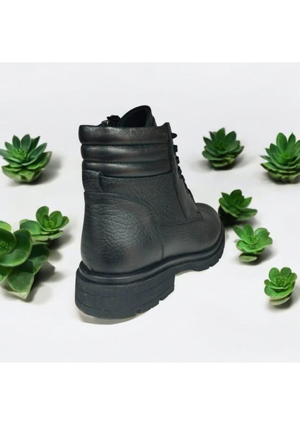 AR-2023 Erkek Hakiki Deri Suya Dayanıklı Kaymaz Fermuarlı Kışlık Bot modelleri