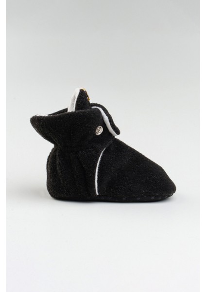 Siyah, Organik Pamuk Astarlı, Bebek Pandufu, Kaydırmaz Tabanlı Ilk Adım Ev Patiği